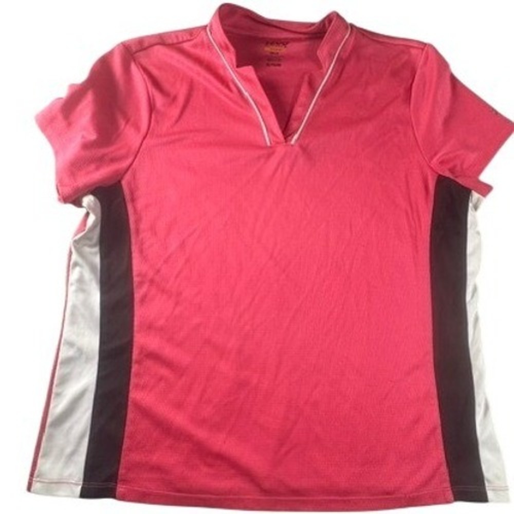 IZOD Polo Shirt Womens XL Pink PerformX Movement Cool-FX Colorblock Athletic Top